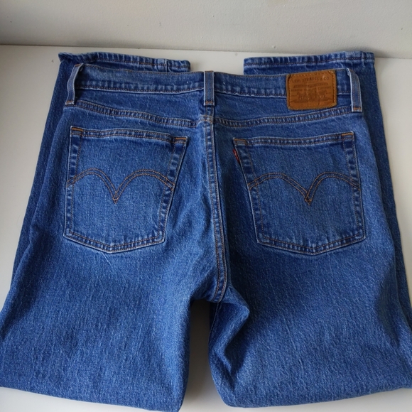 Levi's Wedgie Straight High Rise Crop Button Fly Jeans Women's 29 - Picture 8 of 8